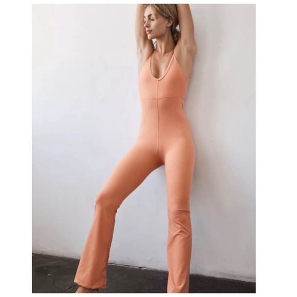 Free People Movement All Star Jumpsuit Orange Size Small - Picture 1 of 10